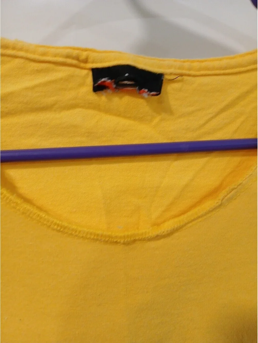 Orange Harley Davidson Yellow flame t-shirt cut off Harding Corning,NY XL - Picture 3 of 5